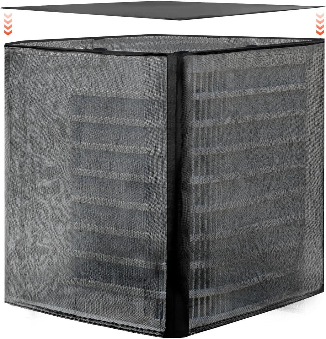 VEVOR AC Unit Covers for Outside, 36 x 36 x 40 Inches Breathable Mesh & Detachable Waterproof Top Air Conditioner Condenser HVAC Protector for All Seasons, Black