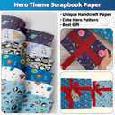 Charon 12 Sheet Cute Hero Birthday Wrapping Paper, 6 Style Mutil Color Festival Art Scrapbook Paper for Men Women Kids Birthday Wedding Baby Shower Halloween Xmas, 20 X 28 Inch (12 Sheet)