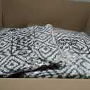 Barydat 4 Pcs Outdoor Patio Chair Cushions with Back, 21.7 x 43.3 Inch Decorative Dining Back Cushions with Tie Buffalo Plaid Indoor Outdoor for Patio Furniture(Black and White,Grid)