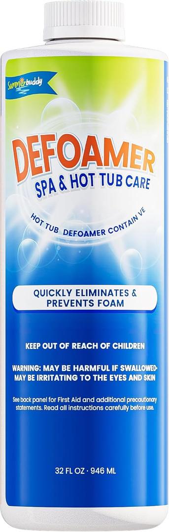 32 Oz Defoamer for Hot Tub, Hot Tub Defoamer, Spa Defoamer Hot Tub, Spa Down for Hot Tub, Foam Down for Hot Tub, Anti Foaming for Hot Tub, Spa Anti Foam for Hot Tub, for All Hot Tub & Spa Types