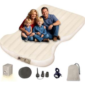 Air Mattress for Tesla Model Y Model 3 2017-2025, Self-Inflating 7" Thickened Camping Bed with Wireless Air Pump, Flocking Surface Portable Air Couch Mat, Model Y Accessories for Outdoor Camping