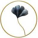 MKUN Iron Wall Sculptures - Set of 3 Metal Round Wall Decor with Gingko Biloba Art Great for Home Hotel Decoration(Gold&Gray)