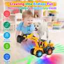 Car Toys for Toddlers, Excavator Toy with 2 Flashing Lights Music, Toy Trucks Construction Vehicle with 1 Moving Arm, Baby Toys for 3 4 5 6 Year Old Boys, Kids Valentine's Day Easter Birthday Gifts