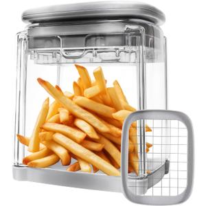 Potato Slicer French Fry Cutter with Container Manual Vegetable Chopper with 1 Blade Potato Cutter for Fries Apple Slicer & Onion Dicer