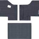 Floor Mats Compatible with Kenworth T680 T880 W900S / Peterbilt 579 567,Truck Floor Rubber Mats Cargo Liners for Kenworth Accessories All-Weather Guard Heavy Duty Includes 3PCS Set