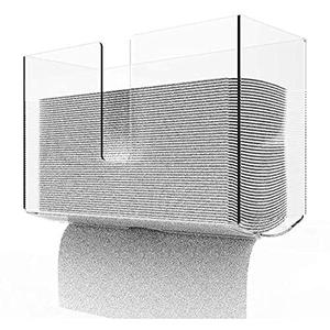 Cq acrylic Wall Mount Paper Towel Dispenser,Clear Folded Paper Towel Holder for Bathroom Toilet and Kitchen,Suitable for Z-fold, C-fold or Multi-Fold Paper Towels, Pack of 1