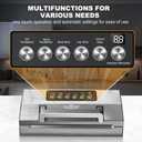 Precision Food Vacuum Sealer Machine, POWOT Fully Automatic Vacuum Sealing System, Commercial Food Vacuum Saver Pro, Double Heat Seal, Easy-Lock Handle, Built-in Cutter&Bag Storage, Hose&Bag Rolls