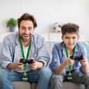 25 Sets Video Game Vip Badge Lanyards PVC Pass Holder Video Game Party Favors Tickets Invitation for Gamer Birthday School Activities Supplies 3.94 x 2.75inch Green