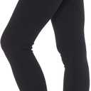 Leggings Depot Women's Cotton Leggings (Medium, Yoga Black)
