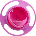 Pack of 2 Ztl Gyro Bowl 360 Dgree Rotation Spill Resistant Gyroscopic Bowl with Lid, Rose Red 