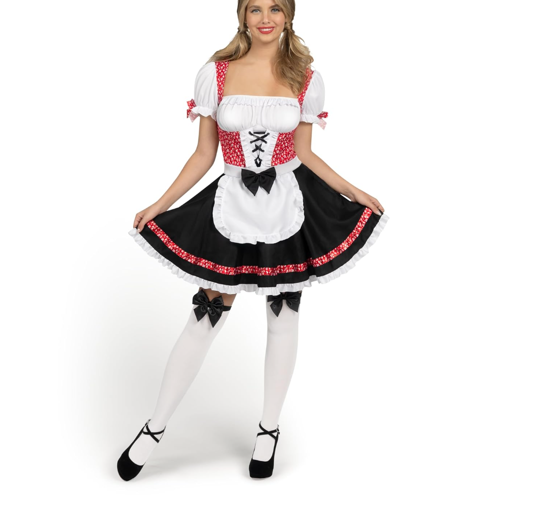 Spooktacular Creations Women German Oktoberfest Costume, Bavarian Beer Girl Dress for Halloween Party and Beer Festival, XL