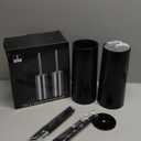 Toilet Brush and Holder, 2 Pack Toilet Brush Stainless Steel, Toilet Bowl Brush for Bathroom Toilet-Ergonomic, Elegant,Durable (Black)