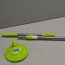 Extended Spin Mop Replacement Mop Handle, Upgraded 60-inch 360 Degrees Rotating Telescopic Replacement Mop Stick for Spin Mop Bucket Cleaning System Floor Cleaning (Plastic Disc, Green)
