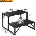 Hot Tub Step 500LBS Capacity Spa Side Step 2-Step Stairs Edge Spa Step 24 Outdoor RV Step Ladder Support Step Stool Pool Ladder Heavy Duty Steel Pedal