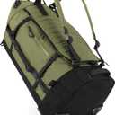 Rolling Duffle Bag with Wheels,86L 30Folding Duffle Backpack with 2 Wheels,Travel Bag with Separate Shoe Compartment (Green) (DDD1), 29.5"L x 14.2"H x 12.6"W