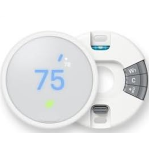 Google Nest Thermostat E Programmable Smart Thermostat for Home, App Controlled via Wifi, Programmable, Compatible with Alexa and Google Assistant, Frosted White Color
