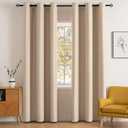 MIULEE Room Darkening Curtains Thermal Insulated Drapes Solid Window Treatment Set Grommet Top Light Blocking Blackout Curtain for Living Room/Bedroom 2 Panels 42 x 84 inch Beige