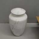 Urn for Ashes Adult Male and Female,Large White Marble Finish Urn for Man & Women,Memorial Urns for Human Ashes Adult Man (220LB)