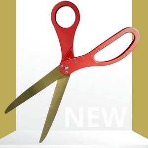 Large Novelty Ribbon Cutting Scissors  Giant Red Scisors 25'' with Golden Blades for Ribbon Cutting Ceremony Heavy Duty Giant Scissors for Inauguration Ceremonies & Special Events