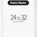 Poster Master White Oak Wood 24x32 Picture Frame - Modern Wood Wall Art Display - Lightweight 24x32 Frame for Art Prints, Photos, Posters - Ready-to-Hang Vertically & Horizontally, White 