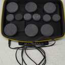 SereneLife Portable Basalt Stone Massage Set with Heating Bag - Hot Stone Massaging Black Basalt Kit, 12 Rocks Massage Stones and Warmer Set, Soothing Massage Accessories