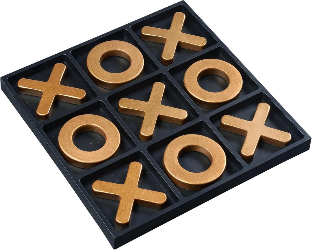 Classic Tic Tac Toe Game, Strategy and Fun Games for Kids, Tabletop Board Games, Party Favours for KidsGolden Tic-Tac-Toe Board Temperament Home Dcor,Gold