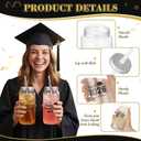 24 Pcs Graduation Gifts 13.5 oz Class of 2026 Plastic Cups with Lid and Straws Bulk Senior Mason Jars Bottles Reusable Tumblers for College Congrats Graduate Party Supplies (Black)