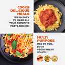 Gotham Steel 5 Quart Stock Pot Multipurpose Pasta Pot with Strainer Lid & Twist and Lock Handles, Nonstick Ceramic Surface Makes for Effortless Cleanup with Tempered Glass Lid, Dishwasher Safe (Graphite)