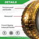 4.00-6 Flat Free Wheelbarrow Tire, 13" Wheelbarrow Wheels and Tires with 5/8" or 3/4" Bearings, 1.75" Centered Hub for Garden Carts, Hand Truck Replacement Wheel(2 PCS)