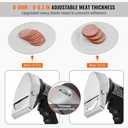 VEVOR Electric Shawarma Knife, 80W Professional Turkish Kebab Knife, Commercial Stainless Steel Gyro Cutter, Doner Kebab Meat Slicer with 2 Blades, 4/100mm Blade Diameter, 0-8mm Adjustable Thickness (Strip Line, Wavy Belt)