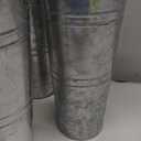 Set of 6 Galvanized Metal Vases 10inch Small Rustic Flower Bucket Flower Vases for Bouquet Farmhouse French Flowers Bucket with Handles for Home Decor and Wedding Table Centerpiece Decor