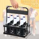 Sliner 4 Pieces Portable Drink Carrier Plastic Drink Holder Reusable Cup Carriers for Drinks Foldable Cup Holder Beverage Delivery Holder with Handle for Delivery Drivers Catering Restaurant, Black