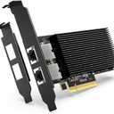 10G PCI-E Network Card with 10Gbps Dual RJ45 Ports, Intel X540-T2 Conrtoller, VIMIN 10Gb Ethernet Adapter Card Compatible with PCI Express X8, X16, Support Windows/Windows Server/Linux/VMware