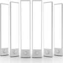 6 Pack Under Cabinet Lighting Wireless, 50 LED Rechargeable Battery Motion Sensor Light Indoor, Stick On Magnetic Closet Lights, Under Counter Lights for Kitchen, Stairs, White 12 in