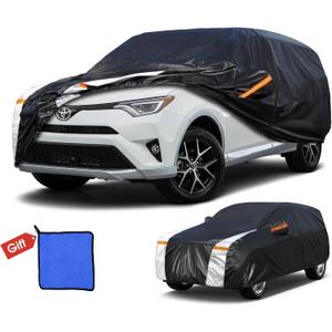 Toyota RAV4 Car Cover 100% Waterproof All Weather, Gift with Towel, 10 Layers Car Cover Custom Fit 2006-2026 Toyota RAV4, Outdoor Full Exterior Cover Rain Sun UV Protection with Door Zipper.