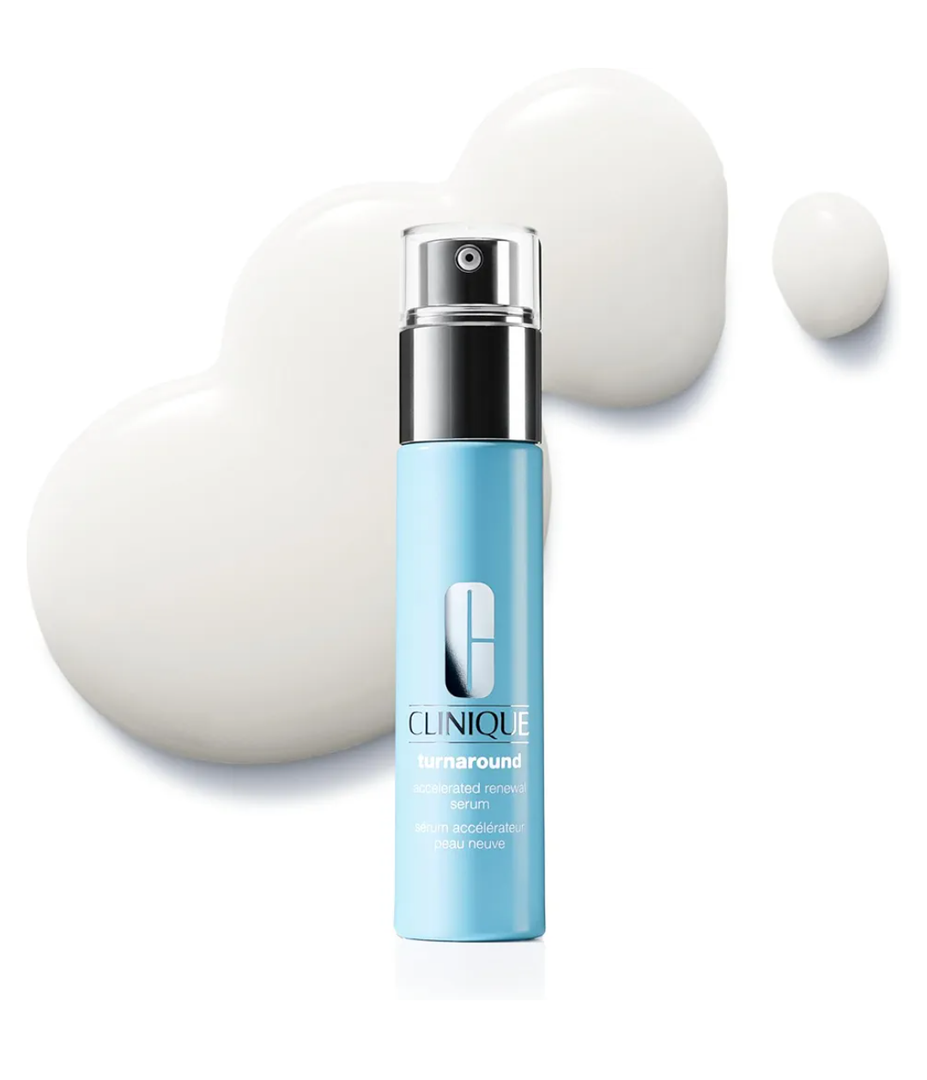 Clinique Turnaround Accelerated Renewal Face Serum For All Skin Types | Exfoliating + Smoothing, 1 Fl Oz