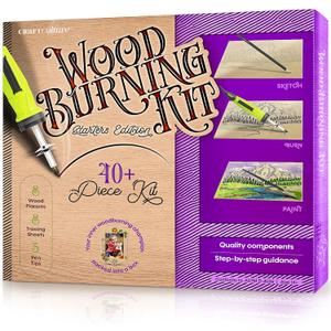 Craft Culture Beginners Wood Burning Kit for Kids, Teenage Boys & Girls - Easter Gifts for Boy & Girl - Craft Projects Birthday Gift Idea for Children Teen Woodburning DIY Hobby Kits Art Activities