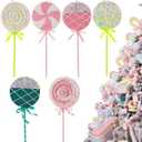 LANGXUN 6pcs Lollipop Candy Land 2025 Xmas Birthday Party Wedding Suppiles Decoration, Hanging Candy Cane Christmas Tree Dcor, Christmas Decorative Hanging Ornaments Crafts