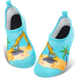 Toddler & Kids Water Shoes, Non-Slip Aqua Shoes for Boys & Girls, Lightweight Quick-Dry Sport Shoes for Beach & Swim (6.5 Toddler, Blue Truck)