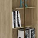 Techni Mobili 5-Shelf Tall Bookcase, Tall Wood Bookshelf with Asymmetrical Shelves, Bookcase for Living Room Decor or Home Office Decor, Pine