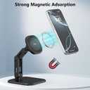 VRIG Magnetic Phone Holder for Desk, Adjustable iPhone Stand for Desk Compatible for iPhone 17 16 15 14 13 12 Pro Max Series and MagSafe Case,Foldable Desktop Cell Phone Holder Stand