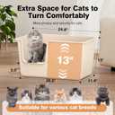Extra Large High Sided Cat Litter Box - 24.8" L x 11.4" W x 13.0" H, XL Jumbo Kitty Litter Box for Big Indoor Cats, Tool-Free Assembly (Beige)