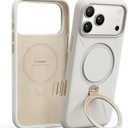 Amazon.com: TORRAS Q3 Silicone 360 Spin for iPhone 17 Pro Case with Stand, Fit for MagSafe, Magnetic Ring Kickstand with Camera Control, Liquid Silicone Rubber Soft Phone Case for iPhone 17 Pro 6.3'', Light Ivory : Cell Phones & Accessories