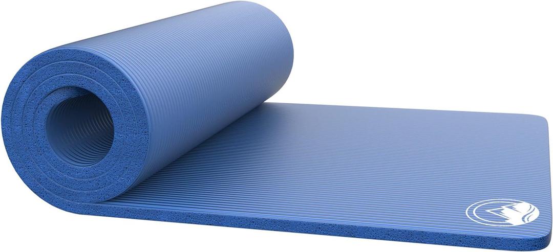 Foam Sleeping Pad for Camping - 1.25-Inch-Thick Waterproof Sleep Pad with Carry Straps for Cots, Tents, or Sleepovers by Wakeman Outdoors (Black) (Blue)