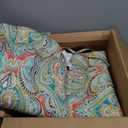 Pillow Perfect Paisley Indoor/Outdoor Chairpad with Ties, Reversible, Tufted, Weather, and Fade Resistant, 15.5" x 16", Blue/Multi Pretty, 2 Count