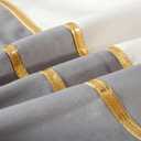 WACOMECO Velvet Throw Pillow Covers - Pack of 2 Soft Decorative Cushion Covers Cases with Gold Leather for Sofa Bedroom Livingroom Car, 18 x 18 in, Grey and White