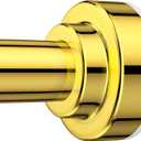 TEECK Shower Curtain Rod, 32-92 inch Adjustable Spring Tension Curtain Rod, Never Rust Anti-Slip Shower Curtain Rod for Bathroom, No Drilling, Never Collapse, Easy to Use, Gold