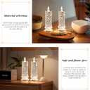SupBri Rose Shadow LED Flameless Candles, 4PCS Romantic Battery Operated Candles Led Pillar Candles for Valentines Proposal Anniversary Wedding Christmas Decorations(White, D 2.5" x H 7.2")