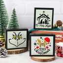 Christmas Stencils for Crafts Small Reusable Christmas Holiday Stencils for Painting on Wood Board Sign Door Hanger Wall (12 Christmas), large, white