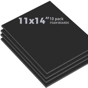 Golden State Art, Pack of 10, 3/16" Thick, 11x14 Black Foam Boards (11x14, Black)